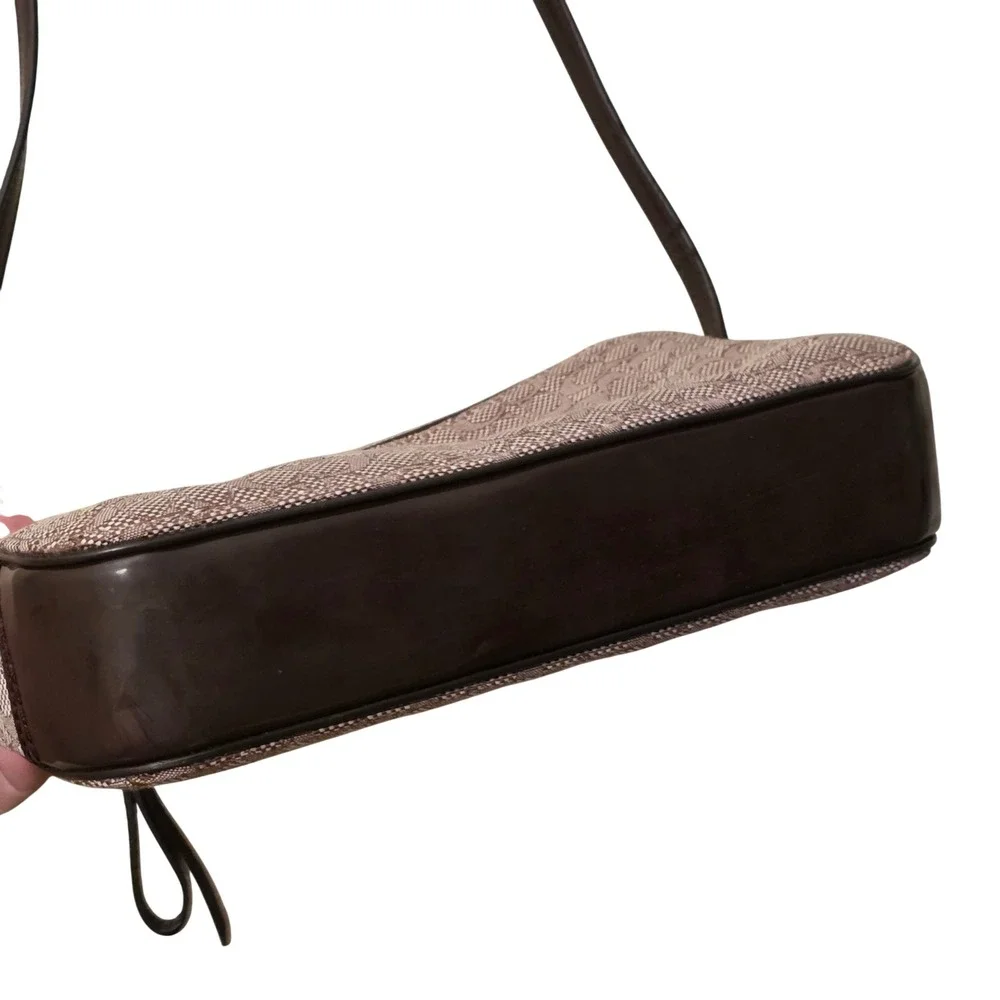 Y2K Coach Poppy Signature Oxford Flight Bag Brown Monogram Crossbody 25043